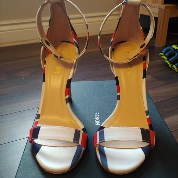 Monse Satin Striped Sandals - Picture 3 of 8